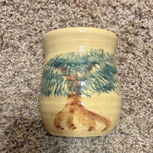 Zanesville pottery hand- painted ceramic vase